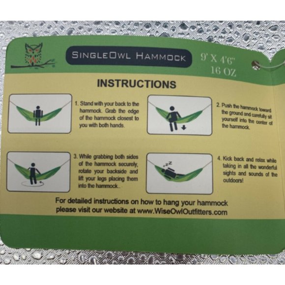 Wise Owl Outfitters Camping Hammock Green&Blue T47 - Picture 4 of 4